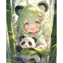 Tapybos pagal skaičius rinkinys 40×50 cm – A Girl with a Panda (MG2488e)