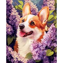 Tapybos pagal skaičius rinkinys 40×50 cm – Springtime Corgi (MG2507e)
