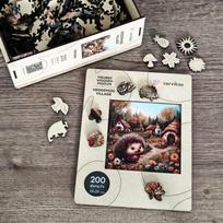 „Varvikas“ medinė dėlionė „Hedgehog Village“ (PW046e) – 200 detalių