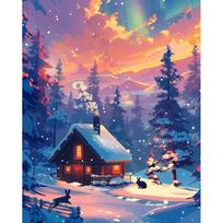 5D deimantinė mozaika 40×50 cm – Winter Cabin (LG385e)
