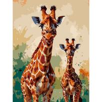 Tapybos pagal skaičius rinkinys 30×40 cm – Watercolor Giraffes (ME1182e)