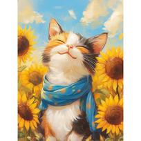 5D deimantinė mozaika 30×40 cm – Summer Purr (LE171e)
