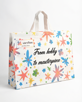 Neaustinės medžiagos krepšys „From hobby to masterpiece“ (BAG001e)