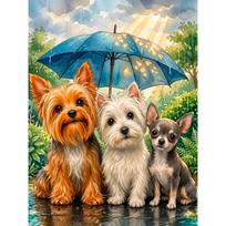 Tapybos pagal skaičius rinkinys 30×40 cm – Three Fluffy Friends (ME1195e)