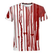 Summer Fake Blood 3D Print T-Shirts Streetwear Men Funny Fashion Harajuku Casual Oversized O-Neck T Shirt Tees Tops Clothing 4XL brown