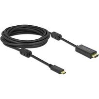 Delock USB adapter cable, USB-C plug > HDMI 4K plug (black, 5 meters, active cable) 85972