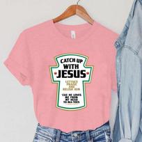 Catch Up with Jesus Moteriški marškinėliai Vintažiniai Biblijos eilėraščiai Moteriški viršutiniai drabužiai Harajuku krikščionių parodija trumpomis rankovėmis moteriški drabužiai 4XL pink
