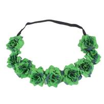 Fashion Flowers Headband Wedding Hairband Festival Party Headband Lady Headdress žalia