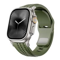Silicone Strap for Apple Watch Ultra 3 2 1 49mm Series 11 10 9 8 7 6 5 SE 3 Bracelet Sport Band for Iwatch Series 46mm 45mm 44mm for Ultra 3 2 1 49mm sidabro žalia spalva