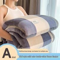 Dvipusis storas aksominis skara antklodė - Žiemos koralinis vilnos flanelė 100x120cm Dual-use white