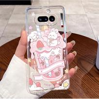 For Nothing Phone 4a 5G Case Clear Luxury Cute Love Rabbit Funny Pattern TPU Soft Silicone Back Cover For Nothing 4A 4 A Casing Nothing Phone (4a) white