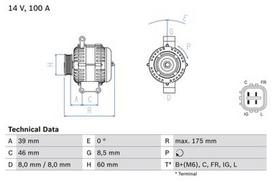 BOSCH 0 986 082 420 Kintamosios srovės generatorius