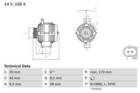 BOSCH 0 986 047 220 Kintamosios srovės generatorius