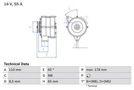 BOSCH 0 986 034 220 Kintamosios srovės generatorius