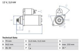 BOSCH 0 986 023 540 Starteris