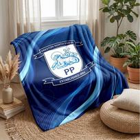 Preston North End Football Print Flannel Blanket, Soft Warm Lightweight Throw Blanket for Sofa Bed Camping 75x90cm