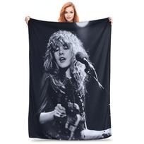 Stevie Nicks Tour Live In Concert Albumcover Blanket Fleece Sofa Throw Blanket for Home Bedroom Travel Throws Bedspread Size: 75*100cm, Weight: 320 GSM gray