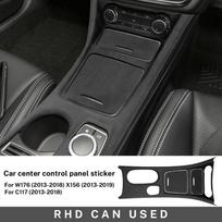 Carbon Fiber ABS Suede Gear Shift Panel Trim Cover for Mercedes A Class W176 CLA C177 GLA X156 2013-2018 Suede RHD juoda