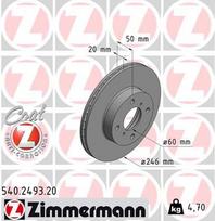ZIMMERMANN 540.2493.20 Stabdžių diskas