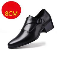 Odiniai Vyriški Suknelės Batai Aukštakulniai Britų Vyriški Liftas Verslo Batai Vestuvių vakarėlis Vyriška Oksfordo avalynė Didėjanti 6/8 cm 44 black