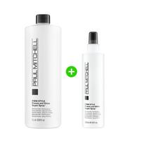 Paul Mitchell Freeze 'n' Shine Super Spray 250ml + 1000ml Hair Spray 1000ml + 250ml white