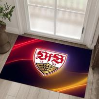 VfB Štutgarto Futbolo Dizaino Kristalinis Velvėtinis Kilimas Jaukus Ne?Neslystantis raštuotas kilimas miegamajam, svetainei, prieškambariui 40cmx60cm white