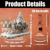 2D Boho Acrylic Santa Sleigh Figurine, Dreamy Christmas Tabletop Decor, Festive Holiday Ornament, Bohemian Gift 1pcs