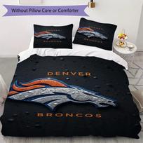 Denver Broncos Pattern Bedding uilt Set uilt Cover Pillowcase Home Decoration Birthday Gift (1*duvet cover + 2*pillowcase without core) 200x200cm