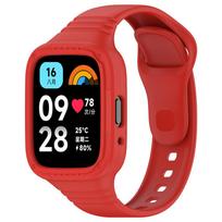 Case+Silicone Strap for Redmi watch 3 active/Lite band smartwatch Accessories Waterproof Bracelet for redmi watch 3 active/Lite Redmi watch 3 actve raudona