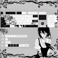 Customized PBT Dye-sublimation REZE White Black Anime Keycaps Cherry Profile for Mad60he Aula Win60 Wooting60 Keyboard