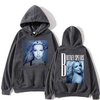 Britney Spears Portrait Graphic Hoodie Men Women Long Sleeve Pullover Hooded Sweatshirt Front and Back Print Fan Merch XXL raudona
