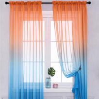 Šiuolaikinės gradiento spalvos langų tiulio užuolaidos svetainei miegamajame Organza Voile užuolaidos Viešbučio apdaila Mėlynos permatomos užuolaidos W140xL213CM 1pc