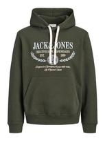 JACK & JONES Megztinis be užsegimo 'JORFREDERIKSBERG' glaisto spalva / alyvuogių spalva / balta