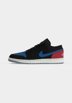 Jordan Sportbačiai be auliuko 'Air Jordan 1' kobalto mėlyna / vyšninė spalva / juoda