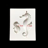 2 Seahorses 100% Platinum Silicone Sugarcraft Mold Fondant Cake Decorating Tools Bakeware white
