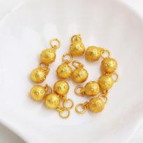 Gold-Plated Pixiu Pendant: Sand Gold, Cloisonné, Retro Charm for DIY Jewelry beige