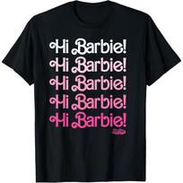 Barbie The Movie - Hi Barbie Stacked T-Shirt XXXXXL juoda