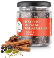 iOrganic Masala Chai Tea loose leaf (40 Cups/80g) Blend Of Organic Black Tea | Cinnamon, Cardamom, Saffron, Nutmeg & Ginger | Ancient India red