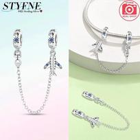 New Copper Classical Cross Flower Type Musical Note Butterfly Safety Chain For Women Beads DoItYourself Bracelets Jewellery Gifts beige