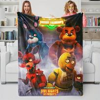 Tamsus stilius „Five Nights At Freddy's“ flanelinis pledas Minkštas šiltas vilnos užklotas sofai lovai kušetės dangtis miegui stovyklavimui FNAF gerbėjams dovanų 75cmx90cm black