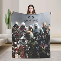 A-Assassins Creed pledai Flaneliniai Vintažiniai Šilti Mesti pledai Lovatiesei Ruduo/Žiema 150x180cm gray