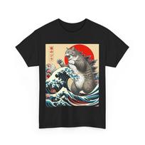 Catzilla Katė Japonijos Menas Juokingos Katės Dovanos Vyrams Moterims Vaikui Marškinėliai L