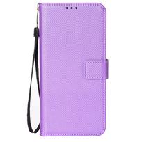 Suitable for Nothing Phone 1 phone case, leather cover, flip cover, Nothing Phone 1 diamond pattern card slot strap Nothing Phone 1 violetinė