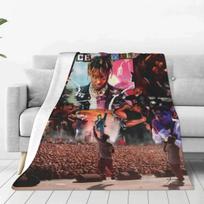 Juice Wrld Super Soft Blankets 999 Album Singer Travel Throw Blanket Winter Funny Flannel Bedspread Sofa Bed Cover Size: 75*100cm, Weight: 320 GSM black