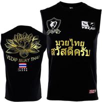 VSZAP Muay Thai marškinėliai Kick Boxing marškinėliai Vyrams Moterims Be rankovių Kovai Kickboxingo Topas Džersis Jiu-jitsu Kovos Menai MMA Drabužiai XL black