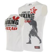 VSZAP Muay Thai marškinėliai Kick Boxing marškinėliai Vyrams Moterims Be rankovių Kovai Kickboxingo Topas Džersis Jiu-jitsu Kovos Menai MMA Drabužiai 5XL white