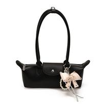 2026 French Light Luxury Cowhide Long Handle Dumpling Baguette Crossbody Bag Without Ornament juoda
