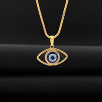 Golden Lucky Eye Pendant Light Luxury Niche Necklace Women's Versatile 50cm(Necklace Size) black