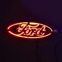 14.5X5.6cm Car Front Rear Emblem Badge LED Light Sticker Cover for Ford Focus Mondeo Kuga Mustang Fusion Transit Ranger Explorer raudona