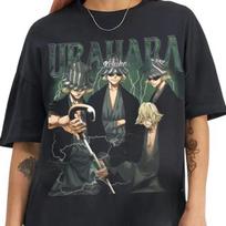 Japanese Anime Bleach Tshirt Kisuke Urahara Summer Casual Short Sleeve T Shirt High Quality Cotton Tees Tops Unisex Unisex Clothing S gray